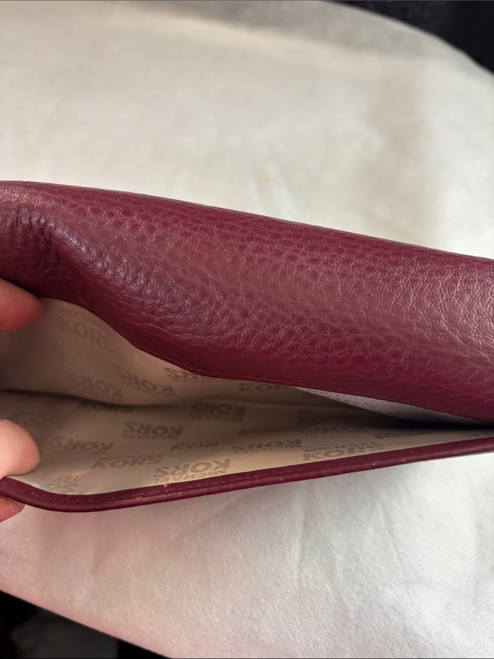 Michael Kors Burgundy Leather Wallet with Gold Plaque - Picture 8 of 15